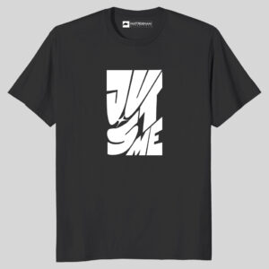 Just Me Printed Regular Fit Black T-Shirt