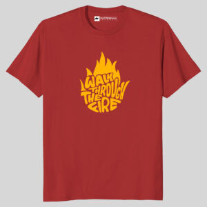 Fire Printed Regular Fit Red T-Shirt