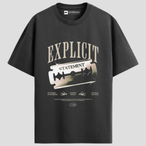 Explicit Black Oversized printed T-shirt