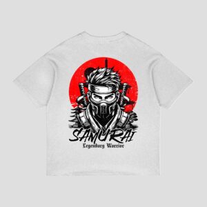 Samurai Oversized White T-Shirt