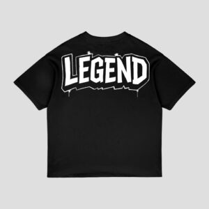 Legend Black Oversized Printed T-shirt
