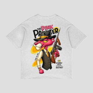 Pink Panther Oversized White T-Shirt