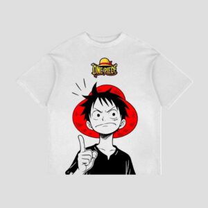 Monkey D Luffy Oversized White T-Shirt